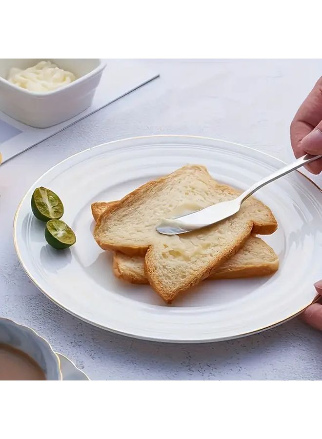 4Pcs Silvery Stainless Steel Cheese Butter Knife Set Rustproof Kitchen Tools - Image 5